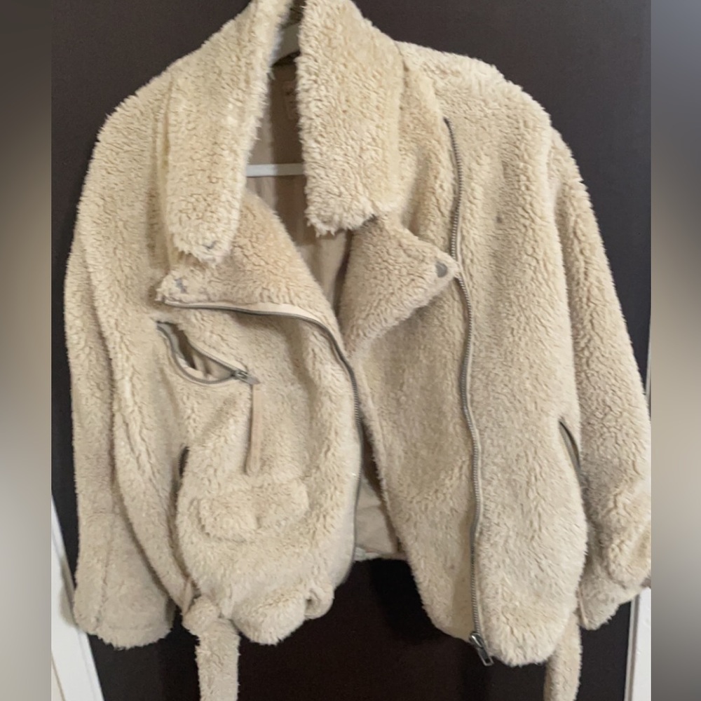 Free People Furry Moto Jacket